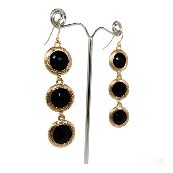 Gold Tone Dangle Earrings - Picture 2 of 5